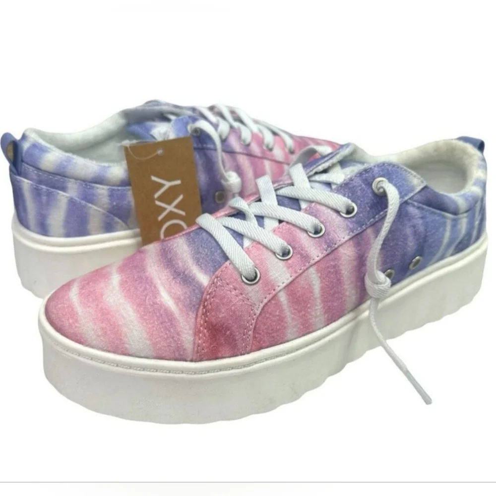 Roxy Pink and Purple Tie-Dye Sneakers | Size 6.5